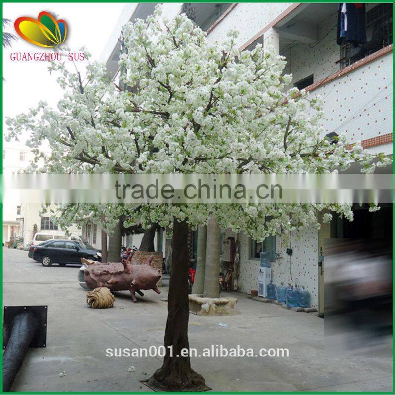 Romantic artificial indoor white cherry blossom tree for wedding decoration