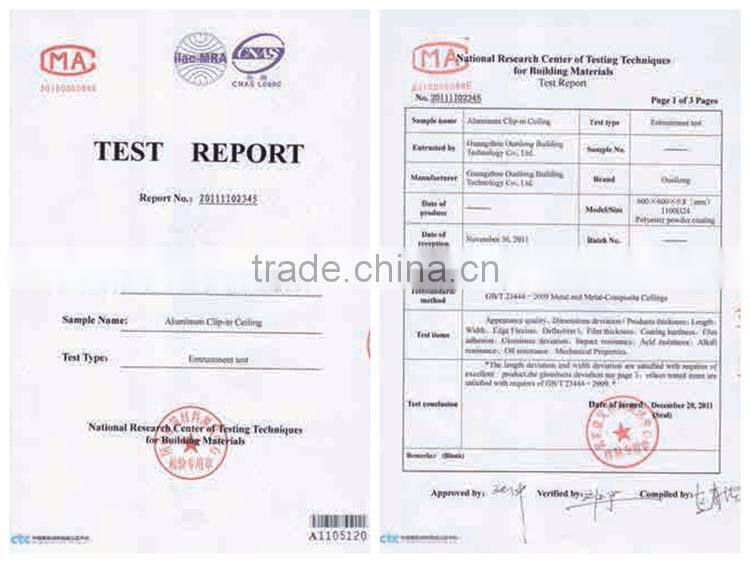 Fire Proofing Perforated Aluminum Sheet False Ceiling Tiles 600x600 mm