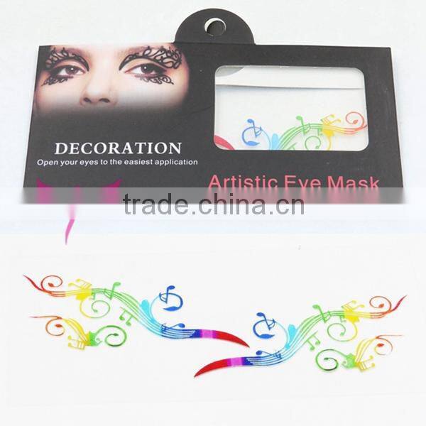 Paper-cut hollow eye mask tattoo sticker with many colors