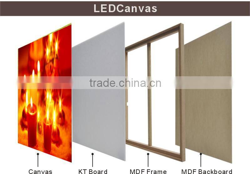 Latest home decor wall art lighted up cheap Christmas LED canvas paintings