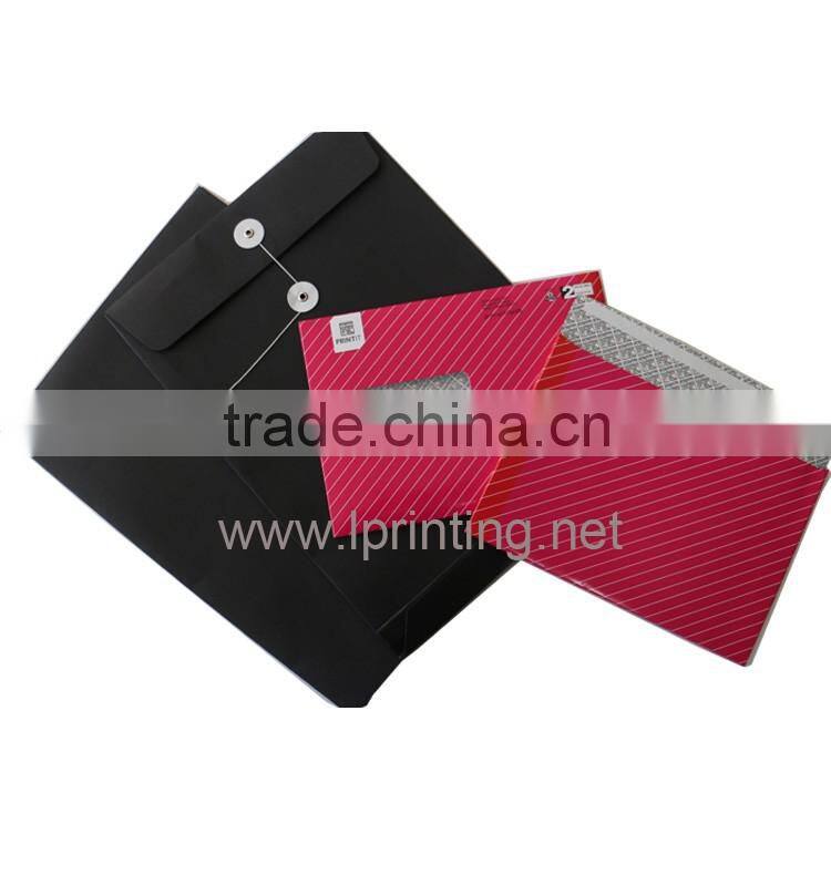 Black kraft string envelope, envelop with window, paper folder printing