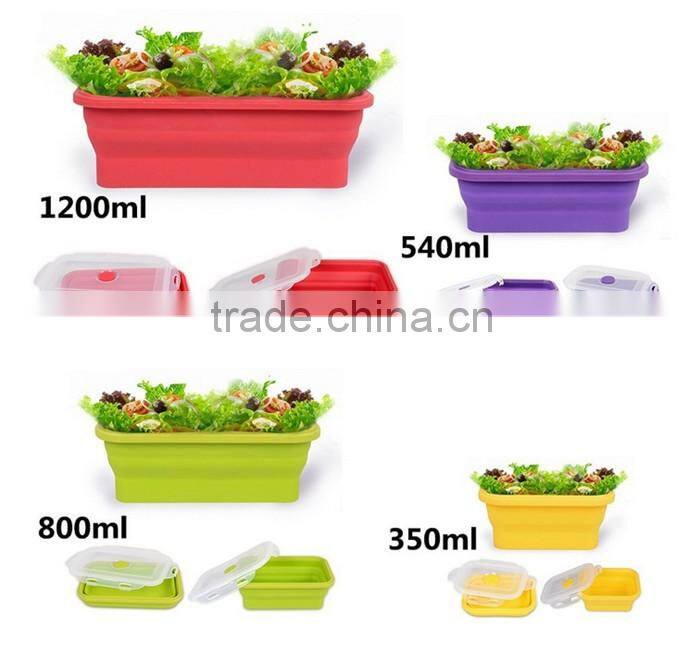 4 Pack (350ML , 540ML , 800ML , 1200ML)Fashionable & Stackable Food Storage Containers, silicone collapsible lunch box