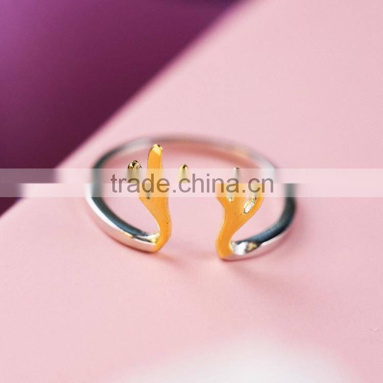 Good Quality Gold Plated Fashion Ring Jewelry Christmas Gift Reindeer Ring