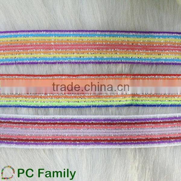 Metallic elastic ribbon trim
