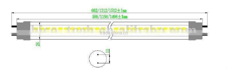 CE,ROHS,UL Isolated Driver 60cm frosted fluorescent lighting