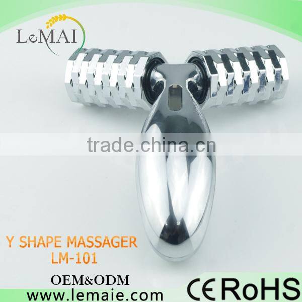 Handheld derma roller 3d Y shape body massager with solar funtion