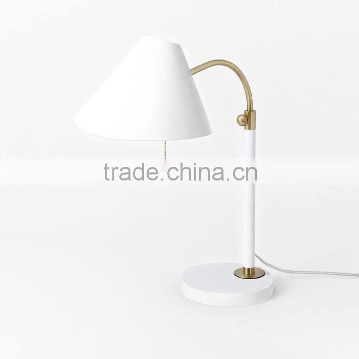 11.23-15 1950s and '60s slim profile and cone-shaped shade are inspired vintage Mid Century Task Table Lamp
