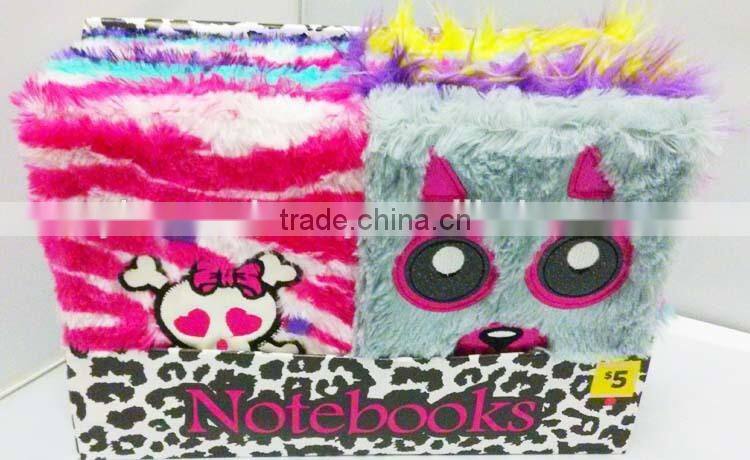 Embroider applique LOVE customized plush notebook fabric notebook