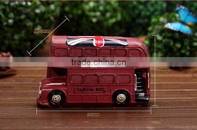 London Bus Natural Resins Piggy Bank
