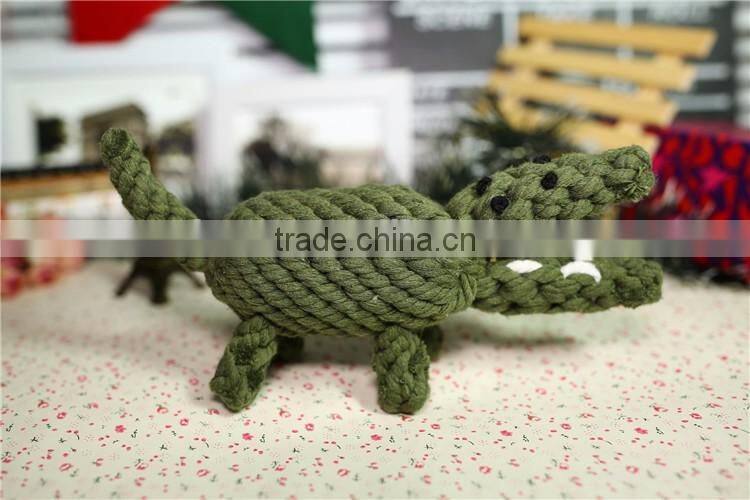 Crocodile shape rope pet dog toy