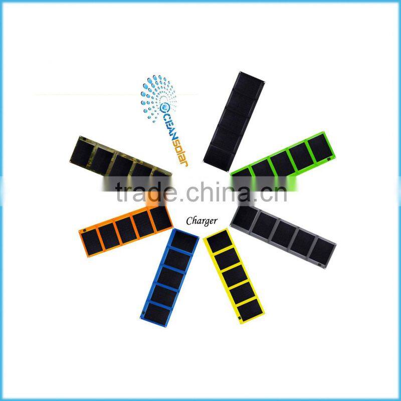 Foldable solar charger folding solar rechargable solar charging for mobile power bank OS-OP505
