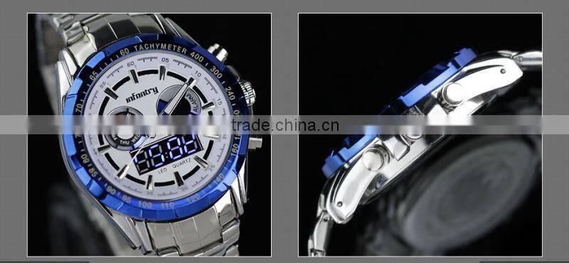 INFANTRY Fashion Date&Day display LED Stainless Watch