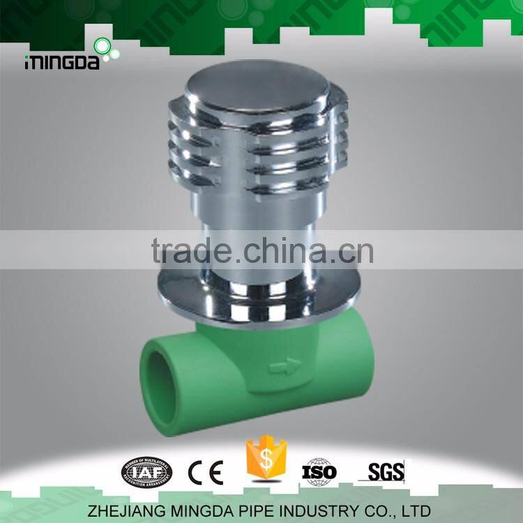 MD 1/2 ,3/4 ,1 inch cheap plastic ppr brass ball valve for hot and cold water brass ppr stop gate valve pvc valve factory