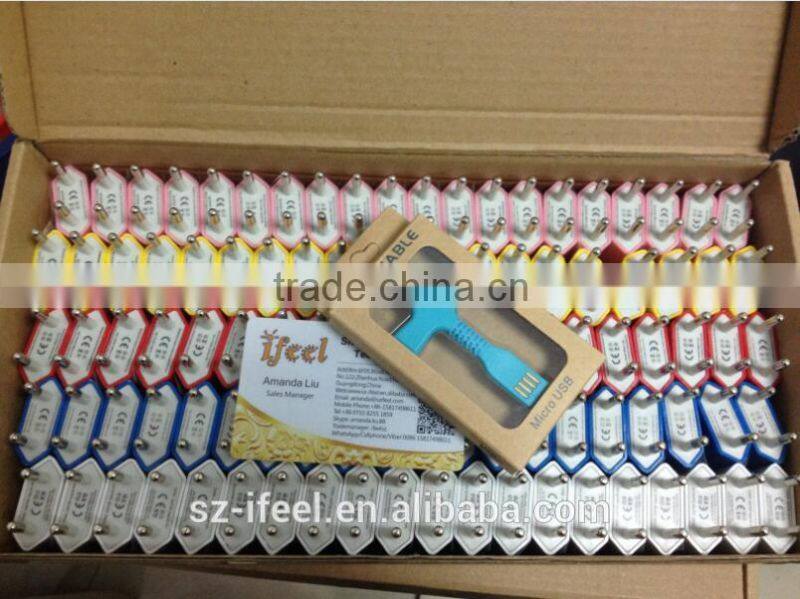 Portable USB Charger,EU/USa Plug USB Home Wall Charger Colorful USB Charger For iphone/mobile Phone