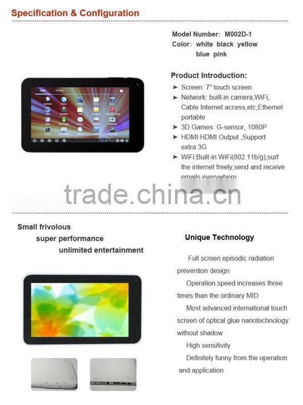 Fashionable firmware android mid with Wifi,HDMI