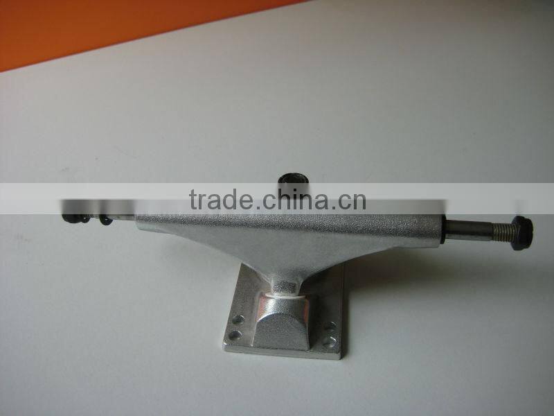 Silver skateboard truck