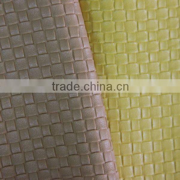 Weave embossed PVC leather for sofa upholstery fabric usage