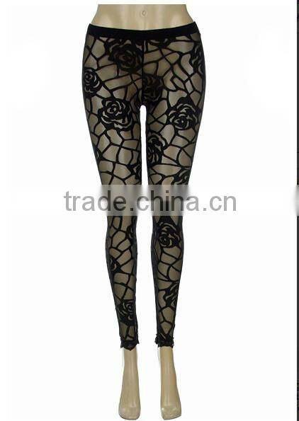 Rose Lace Leggings for women sex ladies leggings