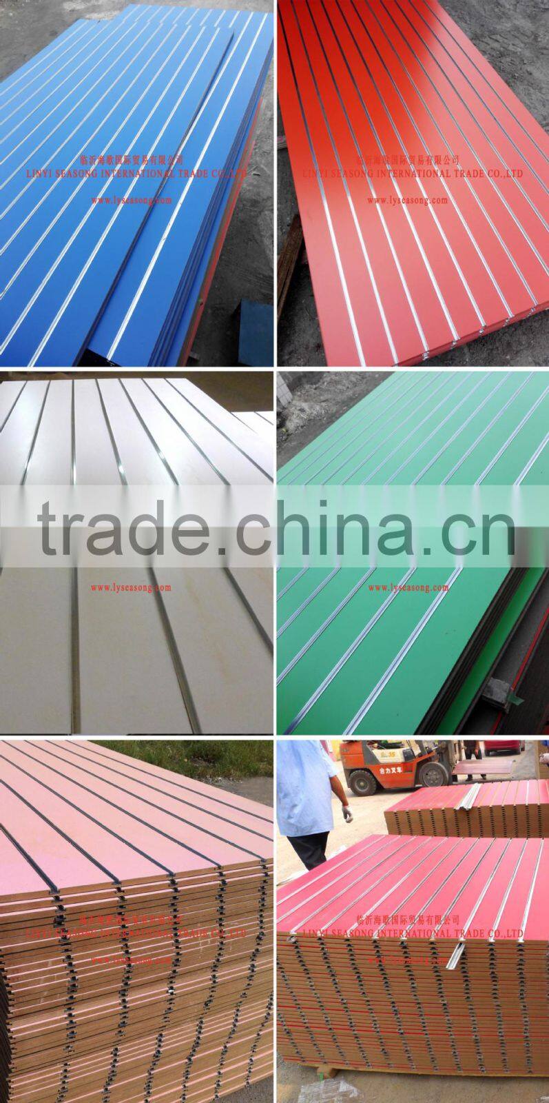 Trade Assurance 1220*2440*18mm mdf wood freestanding slatwall display