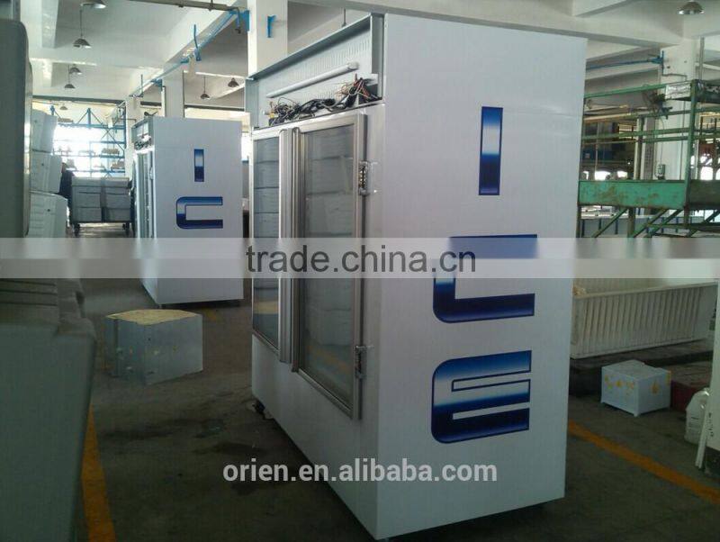 Indoor ice merchandiser (Bagged ice freezer)
