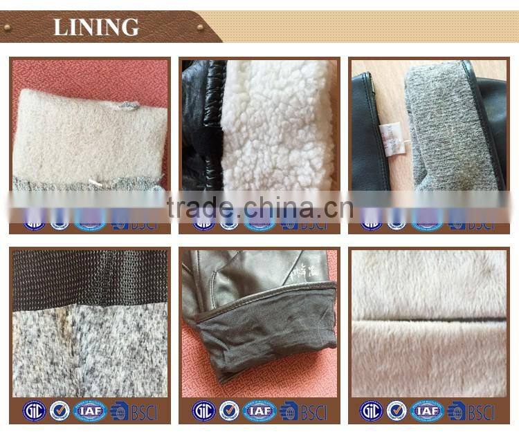 Elegant man winter brown sheepskin fur lined leather gloves for wholesales