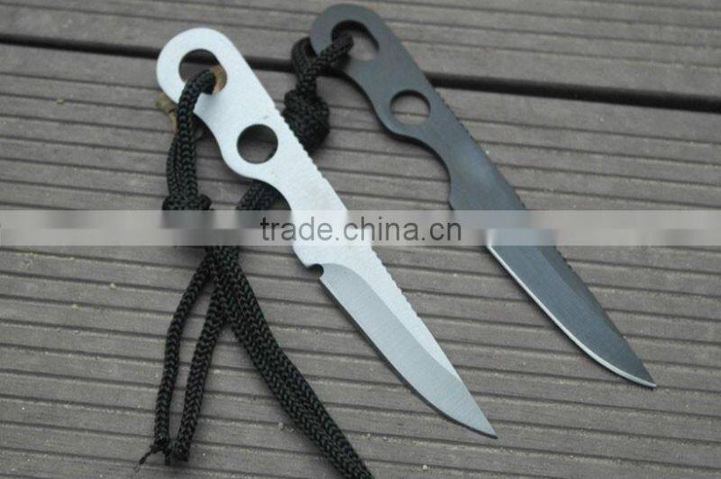 OEM outdoor multifunctional fixed blade knife with whistle