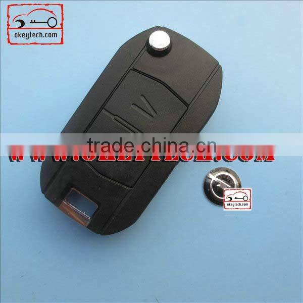 OkeyTech Opel 2 button flip key blank with right blade YM28A blade for opel flip key shell for Opel
