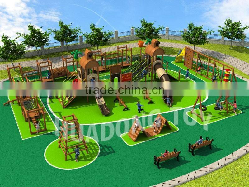 newest wooden equipment / outdoor playground equipment / slide amusement