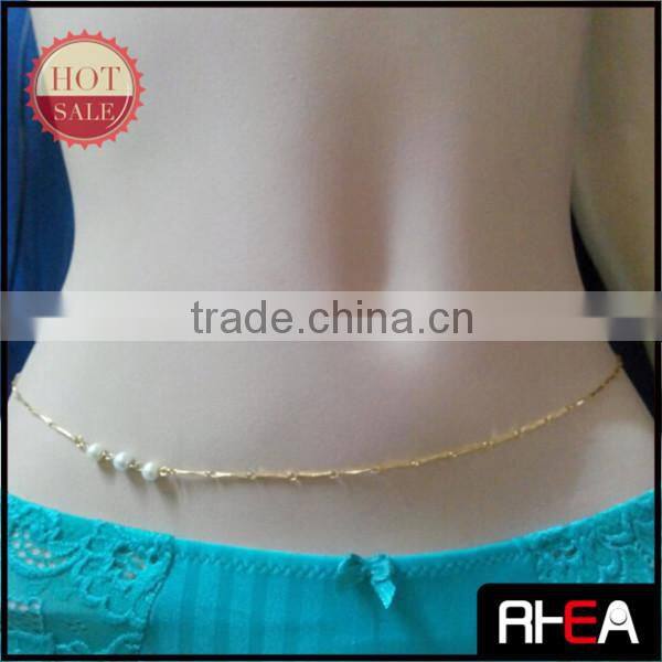 Fashion Waist Chain Body Chain Pearl Beaded Tassel Belly Chain Jewelry