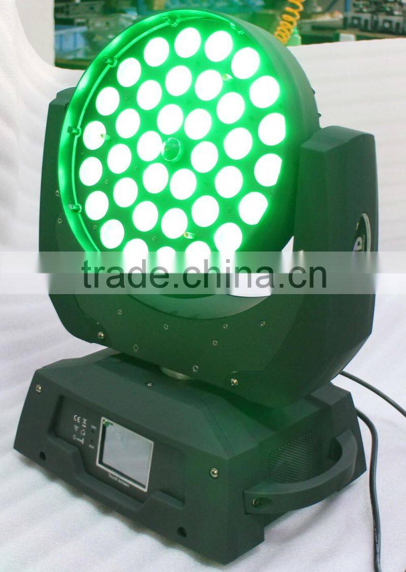 36pcs RGBWA+UV 6in1 led moving head light uv wall washer with zoom stage light
