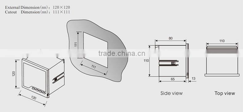 3UI23 frame size 120*120 low price three phase AC LED digital combination meter, for distribution box