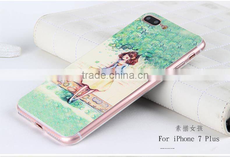 Wholesale TPU custom printed phone case for iphone 7, for iphne 7 plus back cover case