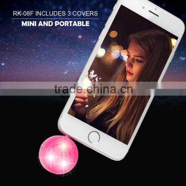 Extenal mini camera selfie flash led flash light mobile phone, Colorful flash led light