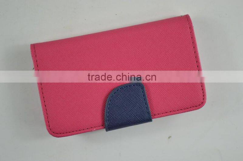 2016 Hot Sales Flip cover PU Leather Cases for iphone6 with TPU Holder, Two Card Slots and Stand Funtion