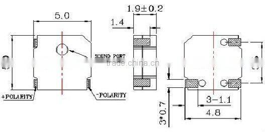 5*5*3mm smallest smd buzzr