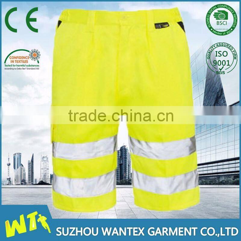 Wholesale high visibility yellow safety shorts ladies night wear with pants