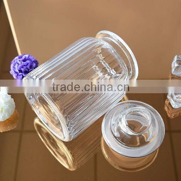Wholesale storage glass jar with cover candy glass bottle for christmas