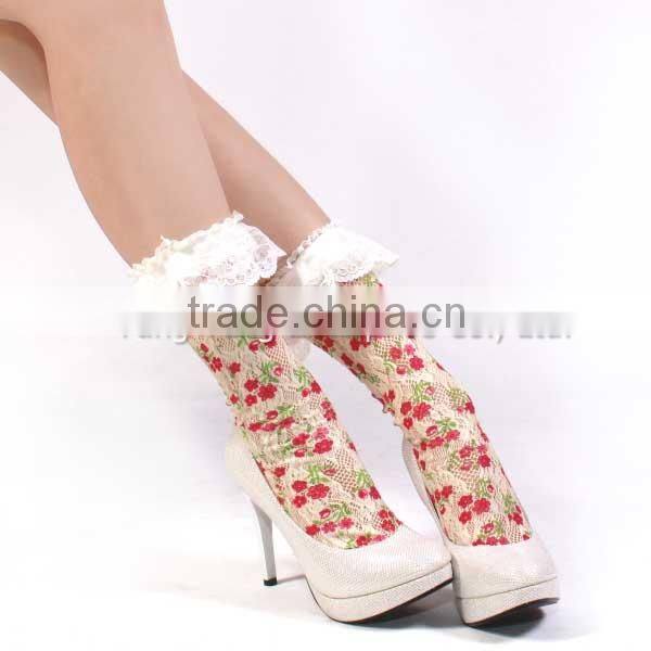 5048 Floweret Lace Anklet Socks