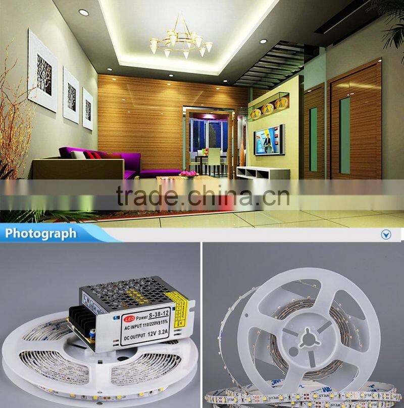 Cuttable pcb 8mm width 12 volt warm white led strip 3528