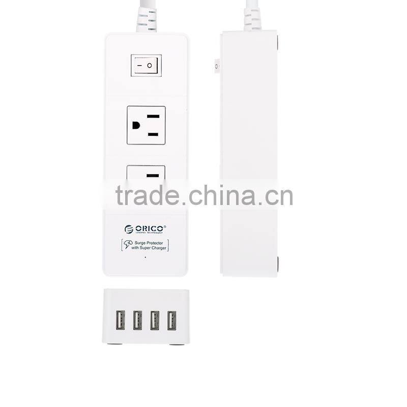 2015 OEM mini portable USB extension socket 2gang 4 USB port
