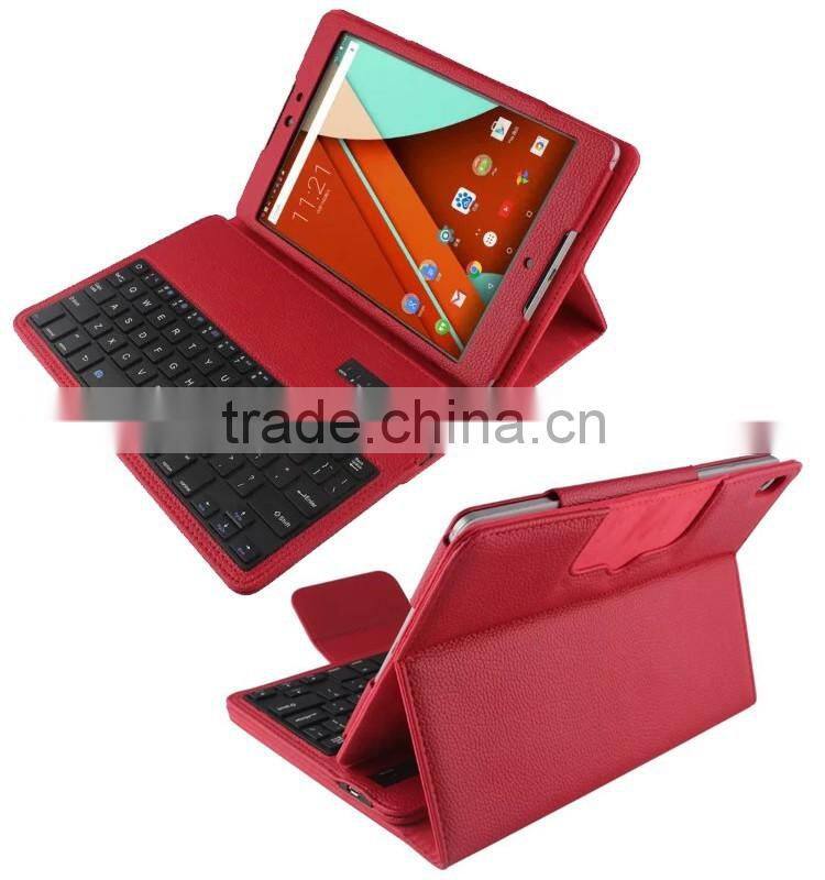 For Google HTC Nexus 9 Removable Wireless Bluetooth Keyboard With PU Leather Case Stand Cover