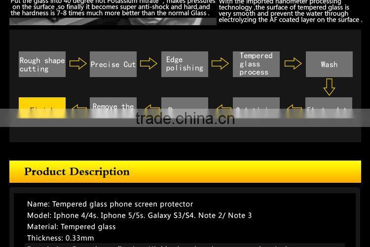 Best Quality Adhensive Tempered Glass Stickers for Mobile Phone, Clear Tempered Glass Screen Protector with Sticker
