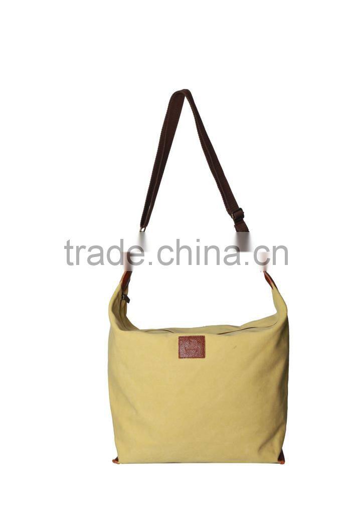 100% factory Fashion Design Canvas Shoulder Bag With Leather Brand woman handbags