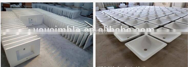 white acrylic solid surface bowl sink, resin stone kitchen sinks