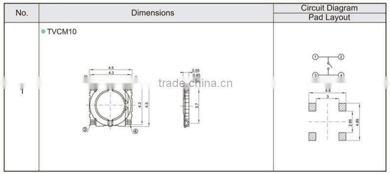 FTVCM10 smt tactile tact finger touch switch