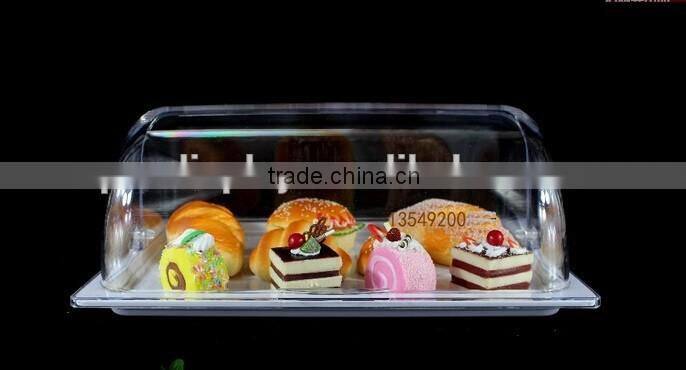 China factory direct wholesale clear acrylic bread storage box with lid for retail