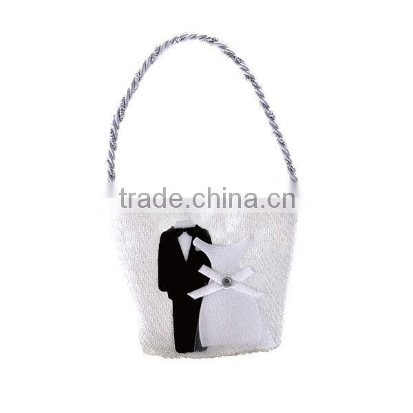 Simple design white wedding sweet bag