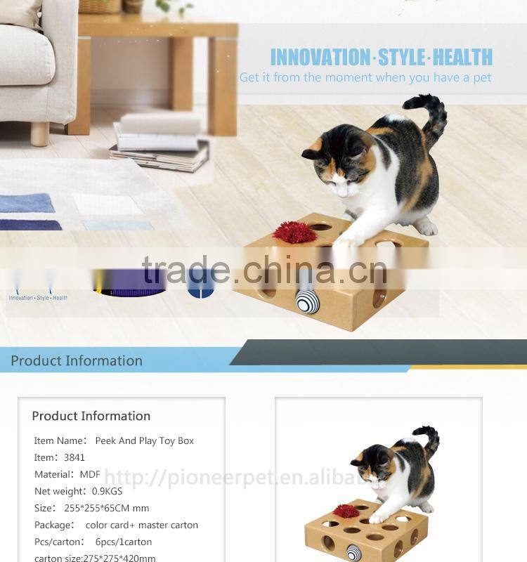 hot selling Interactive cat wooden toy box