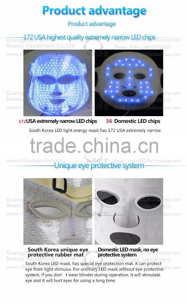 Factory wholesale led facial mask with 3 pdt photon colors 170pcs led lights face mask in stock CE approved