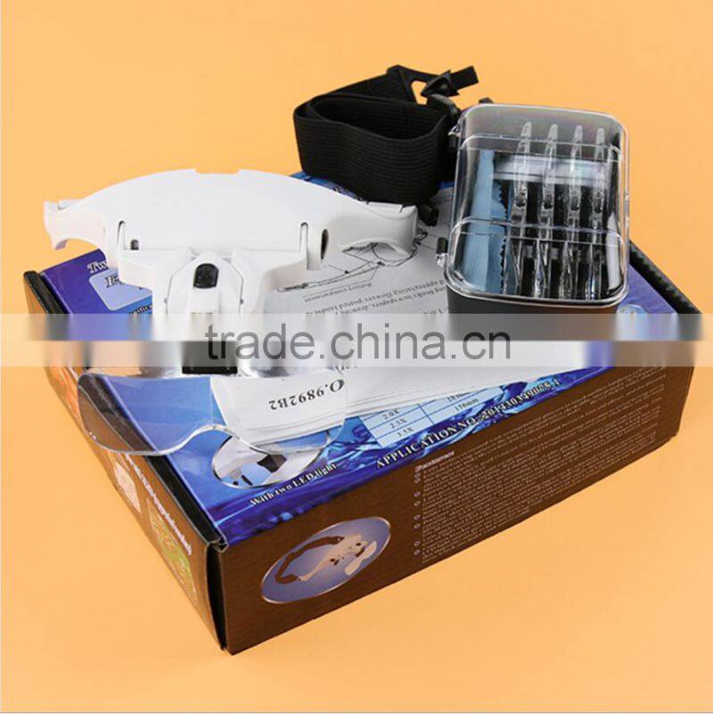 factory prices lenses glass and plastice head magnifier glass examination lamp